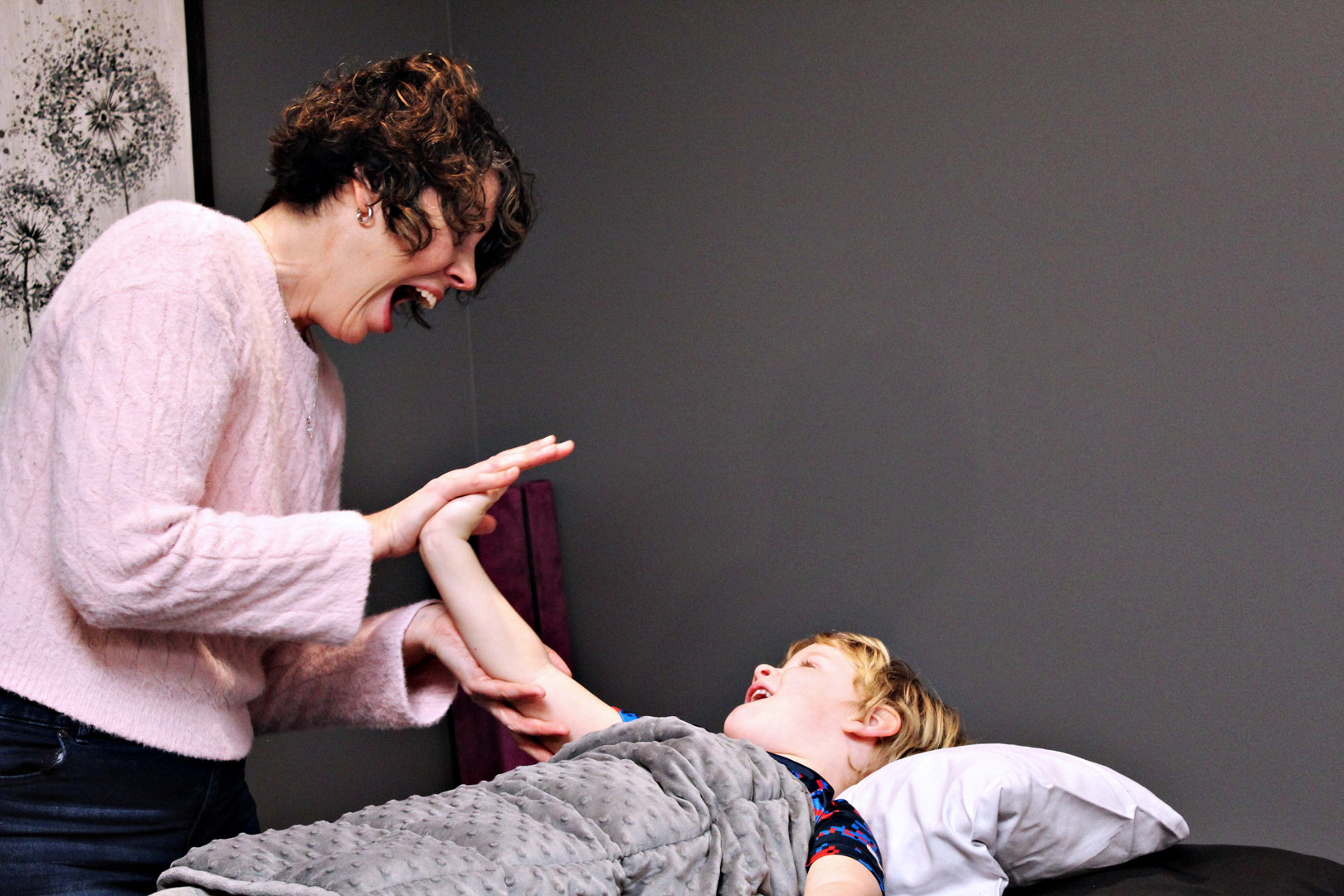 Joyful therapy session